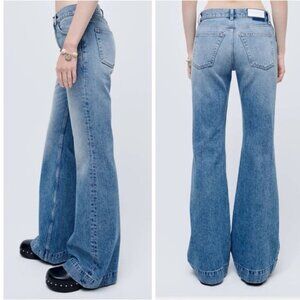 Re/Done High-Rise Flare Jeans Womens Size 27 Blue Denim